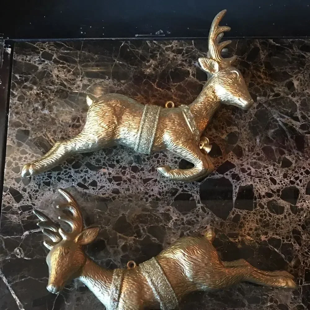 1 GOLDEN Leaping Reindeer Ornament!